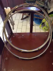 Pair of 15&quot; NOB Ludwig snare hoops