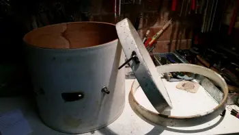 Removing old paint from wooden hoops...