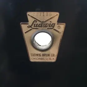 Ludwig 16 floor tom 3 ply black cortex rewrap keystone badge