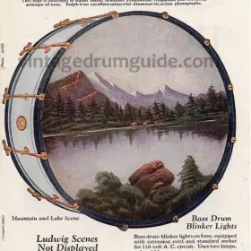 1920’s Ludwig &amp; Ludwig factory painted drum head