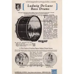 1920’s Ludwig &amp; Ludwig factory painted drum head