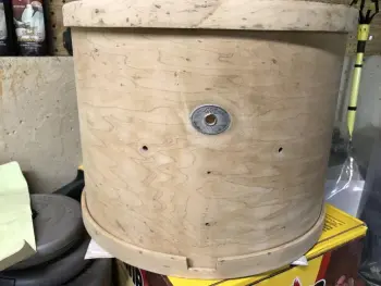 Removing old paint from wooden hoops...