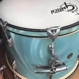 Gretsch round badge aqua satin flame 14’ floor 20’ bass