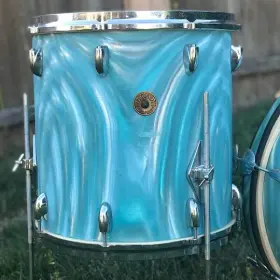 Gretsch Round Badge Aqua Satin Flame 14 inch floor