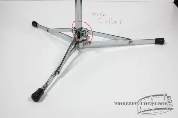 Tip for better security on older Ludwig flat base stands without the &quot;collar&quot;