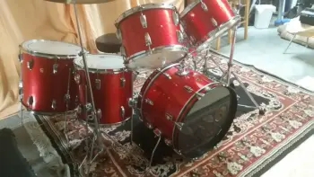 Ludwig Red Sparkle Floor and Tom
