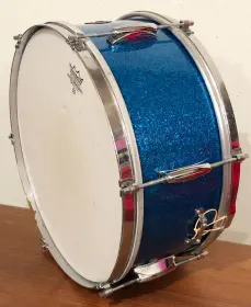 FOR SALE: Vintage Early 1950s Gretsch Dixieland 6x14 Snare Drum in Blue Sparkle