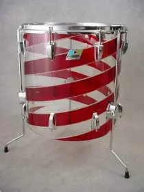 Ludwig Vistalite floortom Red/Clear Swirl (pattern C)