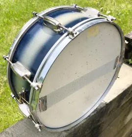 FOR SALE: Vintage 1950s Slingerland Student Model Radio King Snare Drum Blue/Silver