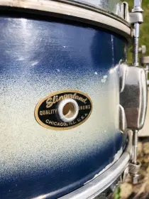 FOR SALE: Vintage 1950s Slingerland Student Model Radio King Snare Drum Blue/Silver