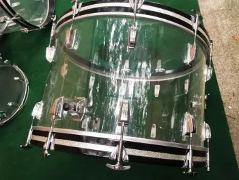 Ludwig clear Vistalites 2x24, 13, 14, 16, 18, 5x14