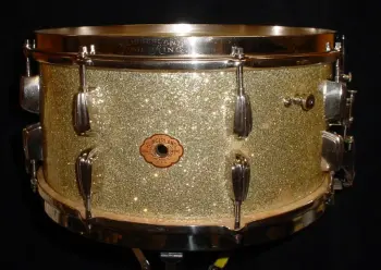 1939-41 SLINGERLAND 7 x 14 SILVER SPARKLE HOLLYWOOD ACE MODEL RADIO KING