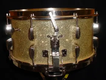1939-41 SLINGERLAND 7 x 14 SILVER SPARKLE HOLLYWOOD ACE MODEL RADIO KING