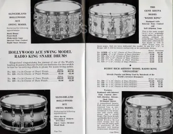1939-41 SLINGERLAND 7 x 14 SILVER SPARKLE HOLLYWOOD ACE MODEL RADIO KING
