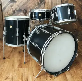 FOR SALE: Vintage 1960s Ludwig Club Date Drum Set in Black Lacquer