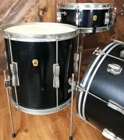 FOR SALE: Vintage 1960s Ludwig Club Date Drum Set in Black Lacquer