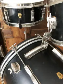FOR SALE: Vintage 1960s Ludwig Club Date Drum Set in Black Lacquer