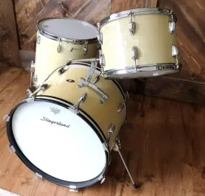 FOR SALE: Vintage 1965 Slingerland 13/16/20 Drum Set in White Marine Pearl