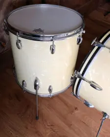 FOR SALE: Vintage 1965 Slingerland 13/16/20 Drum Set in White Marine Pearl
