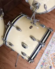 FOR SALE: Vintage 1965 Slingerland 13/16/20 Drum Set in White Marine Pearl