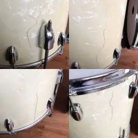 FOR SALE: Vintage 1965 Slingerland 13/16/20 Drum Set in White Marine Pearl