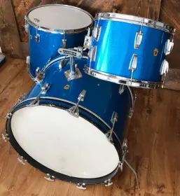 FOR SALE: Vintage 1965 Ludwig Super Classic 13/16/22 Drum Set in Blue Sparkle