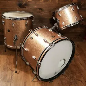 FOR SALE: Vintage 1960s Gretsch Round Badge 13/16/22 Drum Set in Champagne Sparkle