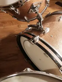 FOR SALE: Vintage 1960s Gretsch Round Badge 13/16/22 Drum Set in Champagne Sparkle