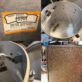 FOR SALE: Vintage 1960s Gretsch Round Badge 13/16/22 Drum Set in Champagne Sparkle
