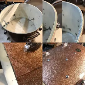 FOR SALE: Vintage 1960s Gretsch Round Badge 13/16/22 Drum Set in Champagne Sparkle