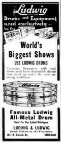 memories of a drummer - Bilboard magazine 1923: Ludwig, Leedy, Evans, Wilson