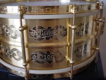 [B]2009 LUDWIG 100 YR. ANNIVERSARY 6.5x14 GOLD PLATED/ENGRAVED TRIUMPHAL MODEL #1912
