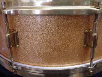 1927- LEEDY 4 x 14 &amp; 5 x 14 SPARKLING GOLD PROFESSIONAL MODELS