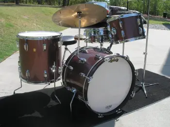 '67 Ludwig Burgundy Sparkle Drum Kit W/ Hardware