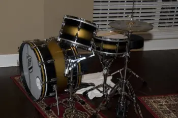 Slingerland black &amp; gold duco finish drums