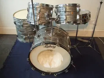 1964 Ludwig Super Classic, Oyster Blue Pearl, 5-piece (extra 1968 12&quot; tom + Supra)