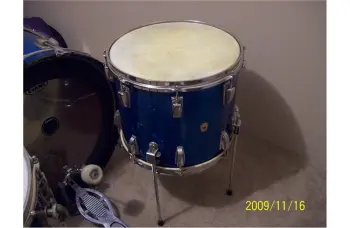 WFL 1955 Be-Bop Ludwig Classic Drumset Blue Sparkle Drums.