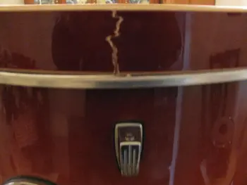 broke bass drum hoop.