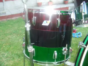 Ludwig Vistalite 5 piece rainbow 3 band red/black/green