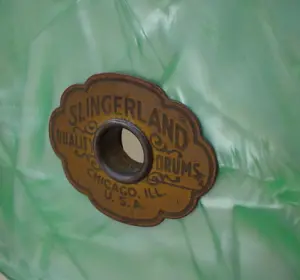 1940-41 5.5 x 14 Slingerland Sea Green (Pearl) Radio King Model