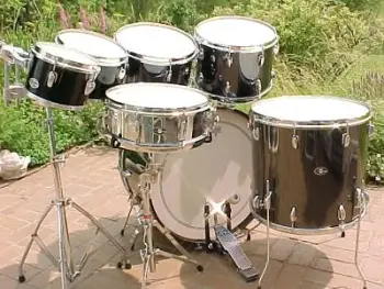 Vintage Slingerland 6 piece early 70s kit in Black Chrome for Sale