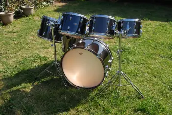Vintage Slingerland 6 piece early 70s kit in Black Chrome for Sale