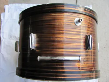 Hardware and Floor Tom for Star (?) Japanese set in Tiger Pearl