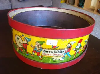 1940's? Snow White Toy Drum Tin? Aluminum?