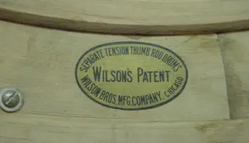 1920s WILSON GOLD PLATED/WHITE LACQUER 4x14 SEPARATE TENSION THUMB-ROD SNARE DRUM