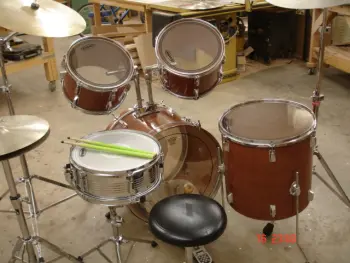 Newbie wraps a drum