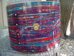 1968 Ludwig Red Psychedelic 4 Pc Kit with extra 13 in Tom
