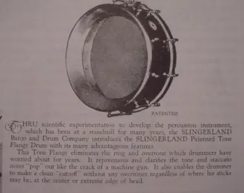 1928-34 SLINGERLAND 6.5x14 WALNUT/ARTGOLD TONE FLANGE ARTIST MODEL