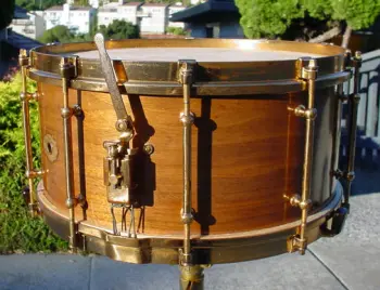 1928-34 SLINGERLAND 6.5x14 WALNUT/ARTGOLD TONE FLANGE ARTIST MODEL