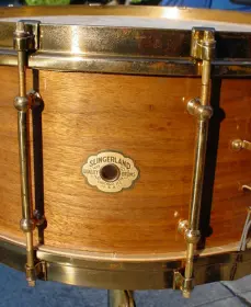 1928-34 SLINGERLAND 6.5x14 WALNUT/ARTGOLD TONE FLANGE ARTIST MODEL